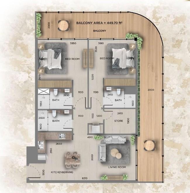 368 Park Ln  - 2 Bedroom Apartment + Study Room