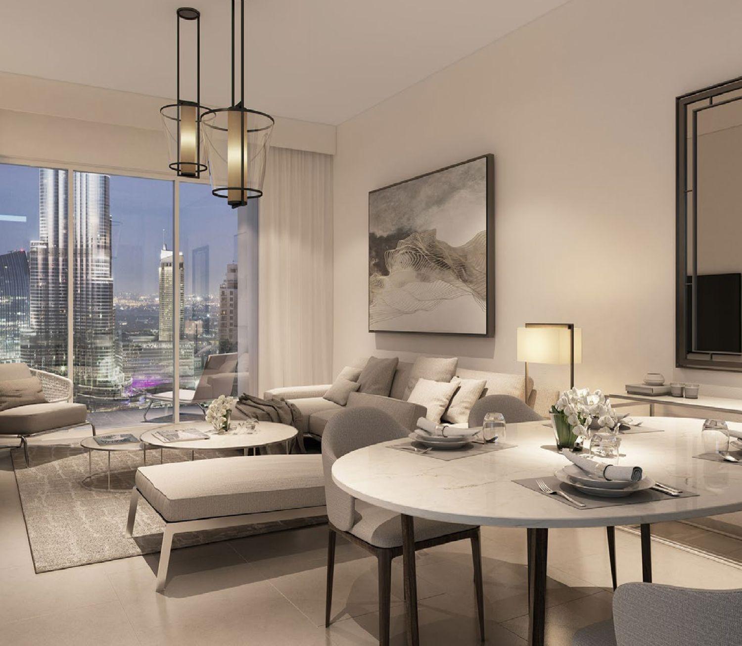 ACT Two by Emaar - Upgraded & Furnished 2 Bedroom Apartment -  ⁠Burj Khalifa and Community View