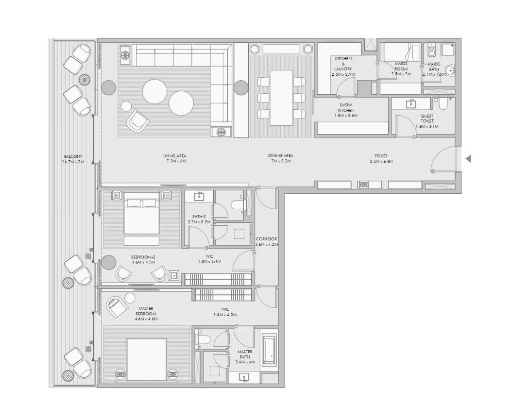 Armani Beach Residences - 2 Bedroom Apartment