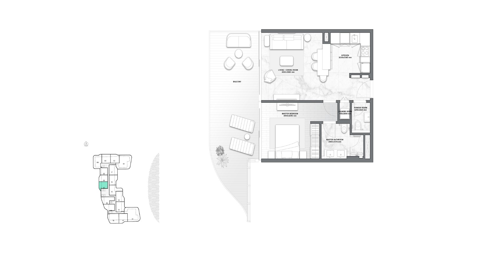 The Astera Interiors by Aston Martin - 1 Bedroom Apartment - Partial Sea and Island View