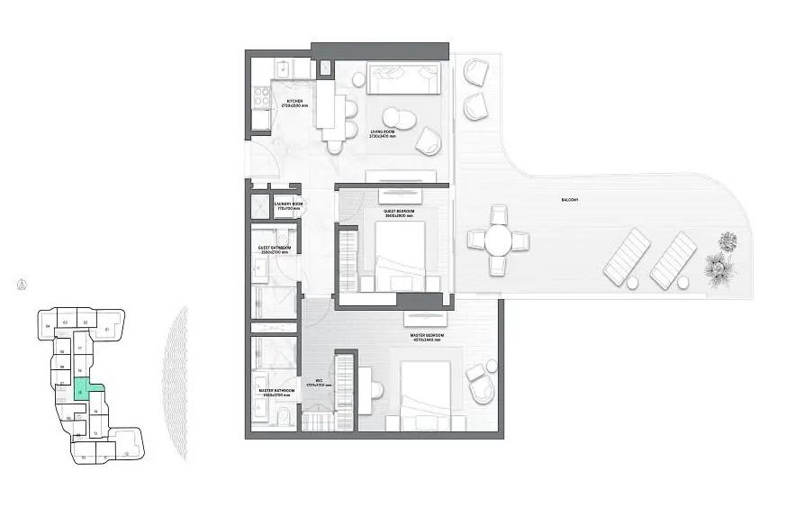 The Astera Interiors by Aston Martin - 2 Bedroom Apartment  - Sea View