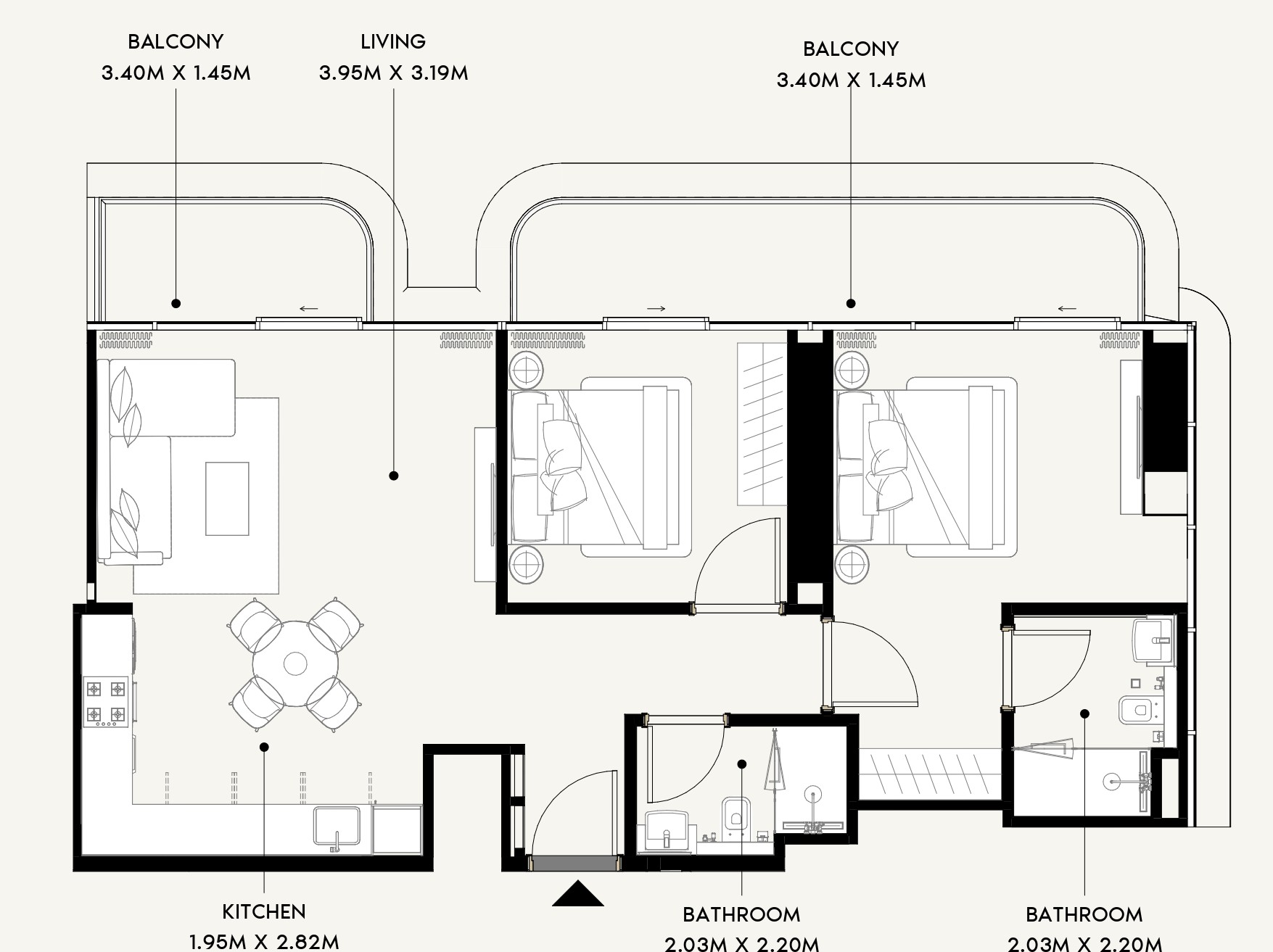 Azizi Wares - 2 Bedroom Apartment