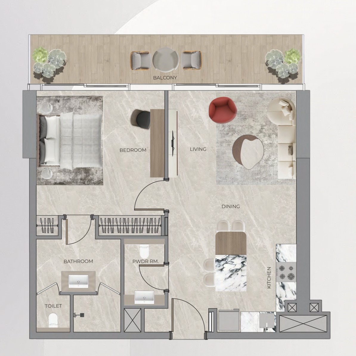 Beverly Grande - 1 Bedroom Apartment