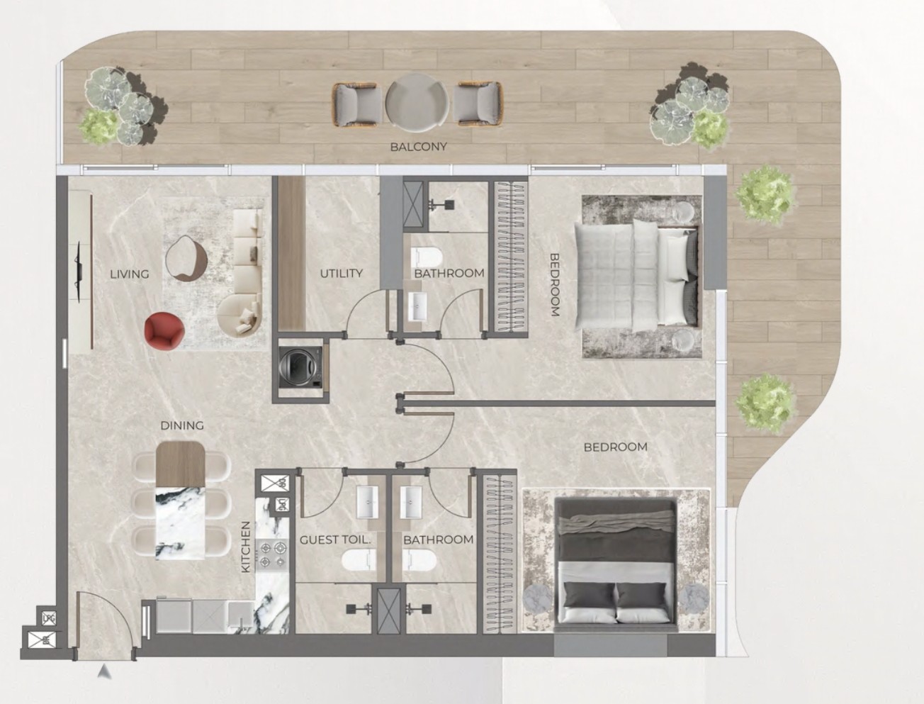 Beverly Grande - 2 Bedroom Apartment