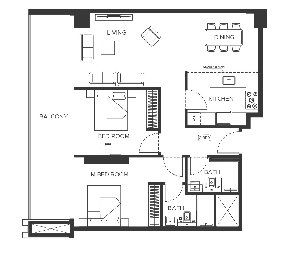 Binghatti Amberhall - 2 Bedroom Apartment