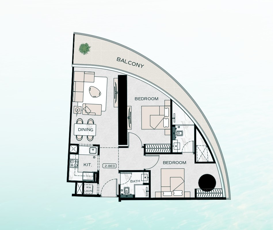 Binghatti Aquarise - 2 Bedroom Apartment