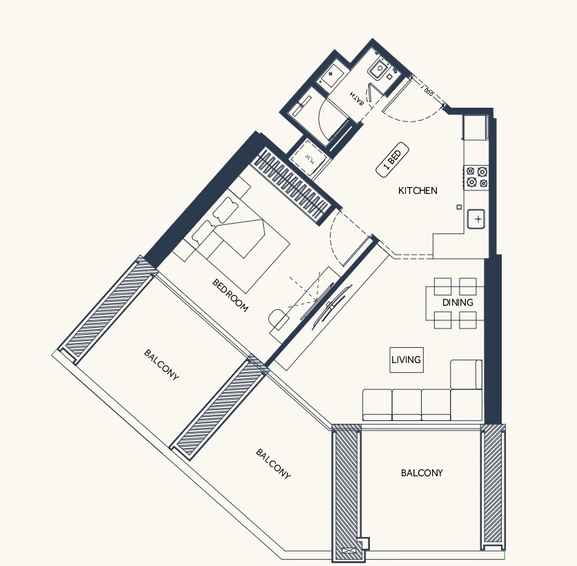 Binghatti Elite -  1 Bedroom Apartment