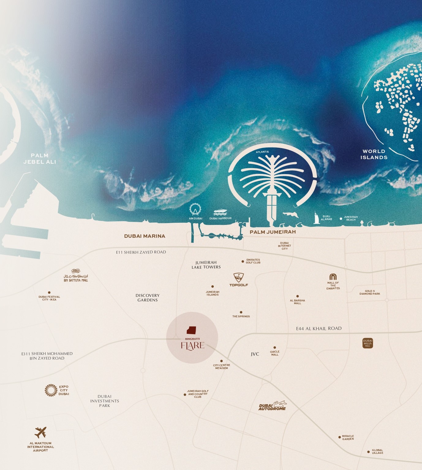 Binghatti Flare - 3 Bedroom Apartment + Pool