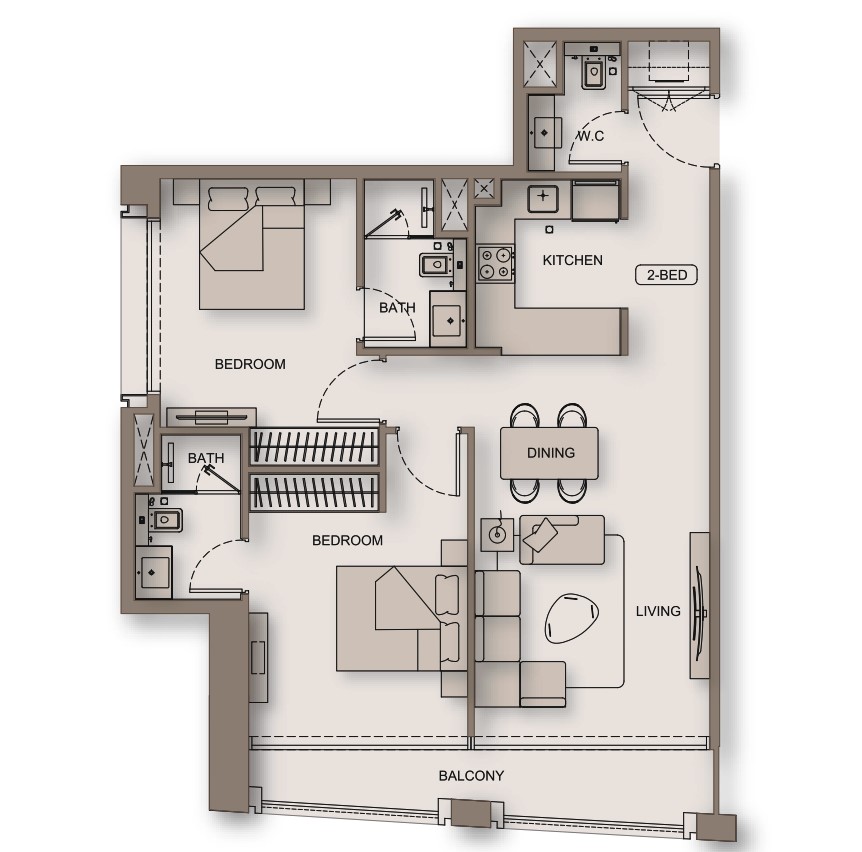 Binghatti Moonlight - 2 Bedroom Apartment
