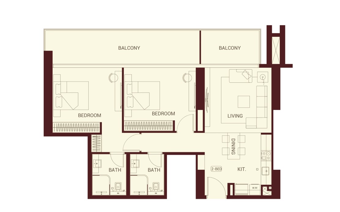 Binghatti Ruby - 2 Bedroom Apartment