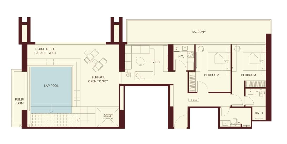 Binghatti Ruby - 2 Bedroom Royal Suite + Pool