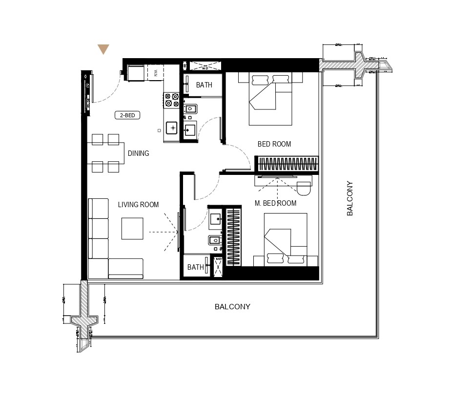 Binghatti Starlight - 2 Bedroom Apartment