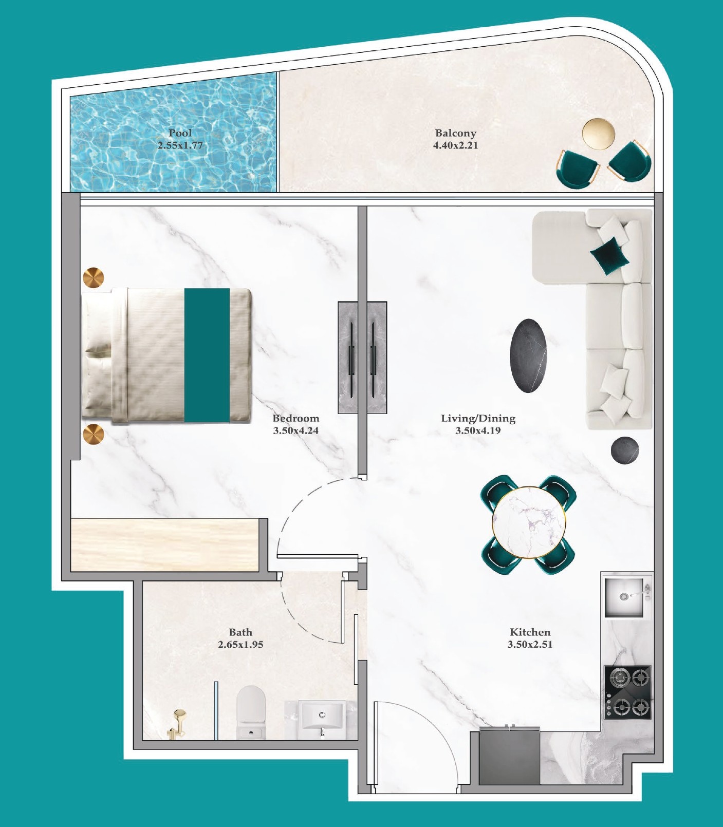 Breez by Danube - 1 Bedroom Apartment + Pool