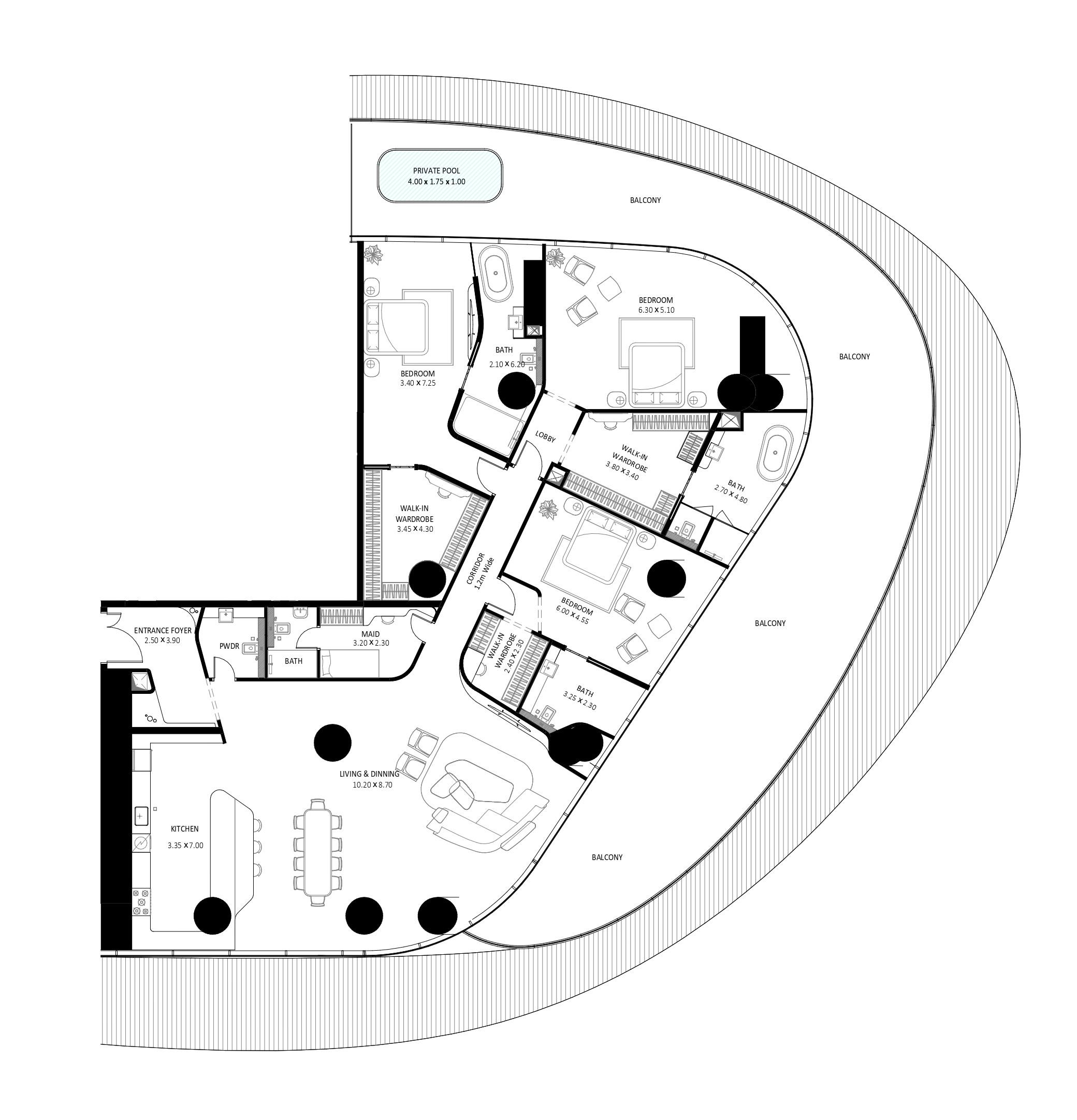 Binghatti Bugatti Residences - Luxury 3 Bedrooms + Maid Room + Pool