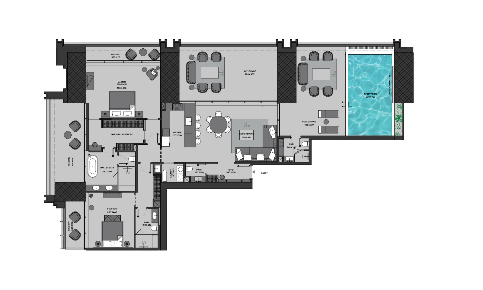 Burj Binghatti Jacob & Co - 2 Bedroom Emerald Villa + Pool