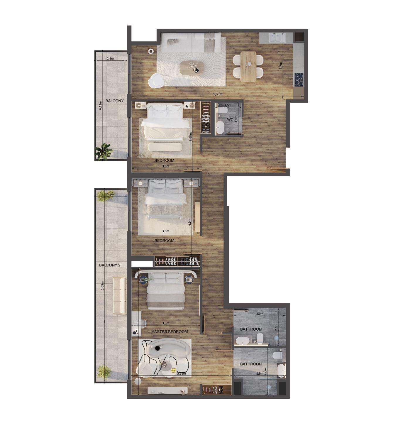 Carmel Residence - 3 Bedroom Apartment - Boutique Apartments for Sale in JVC Dubai