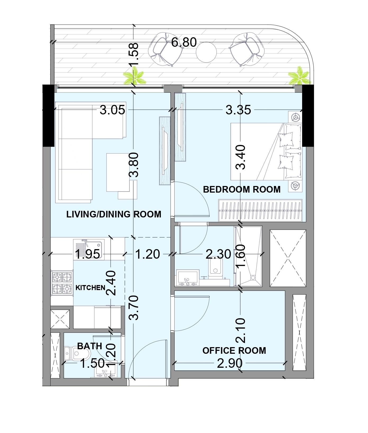 Celesto 3 by Tarrad - 1 Bedroom Apartment