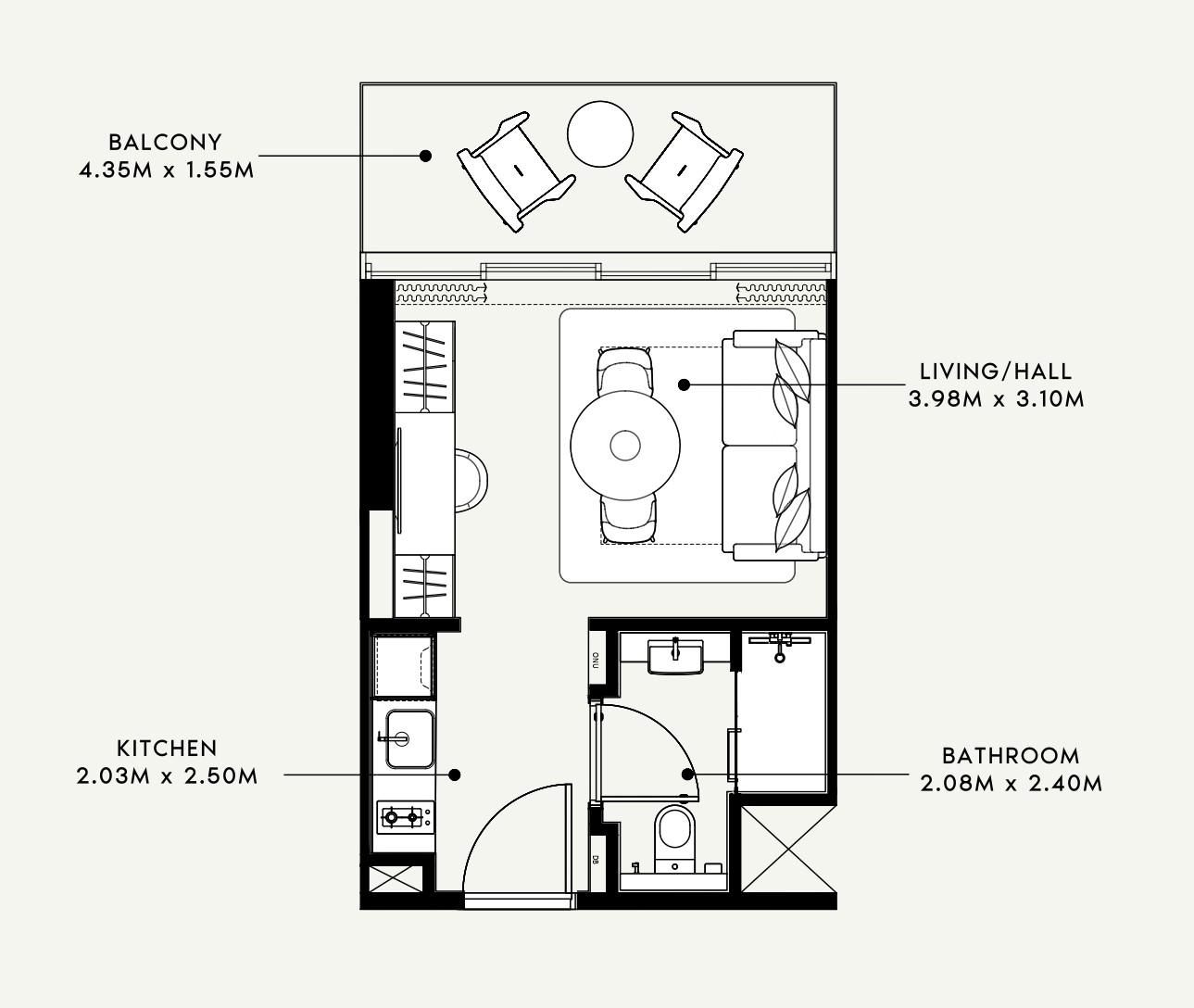 Azizi Milan - Studio