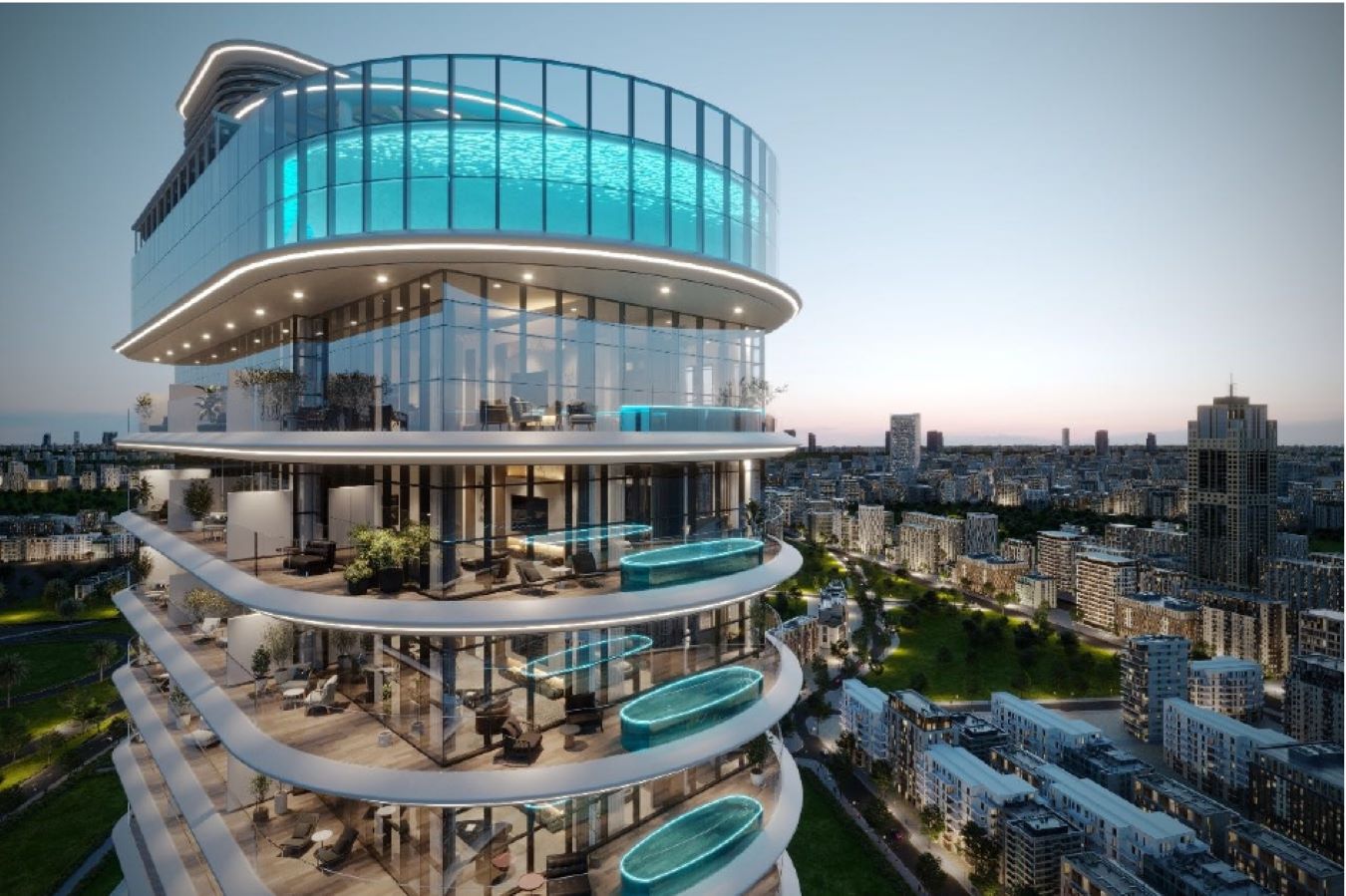 Electra-GOLF COURSE & CRICKET STADIUM Views - 2 Bedroom + Pool