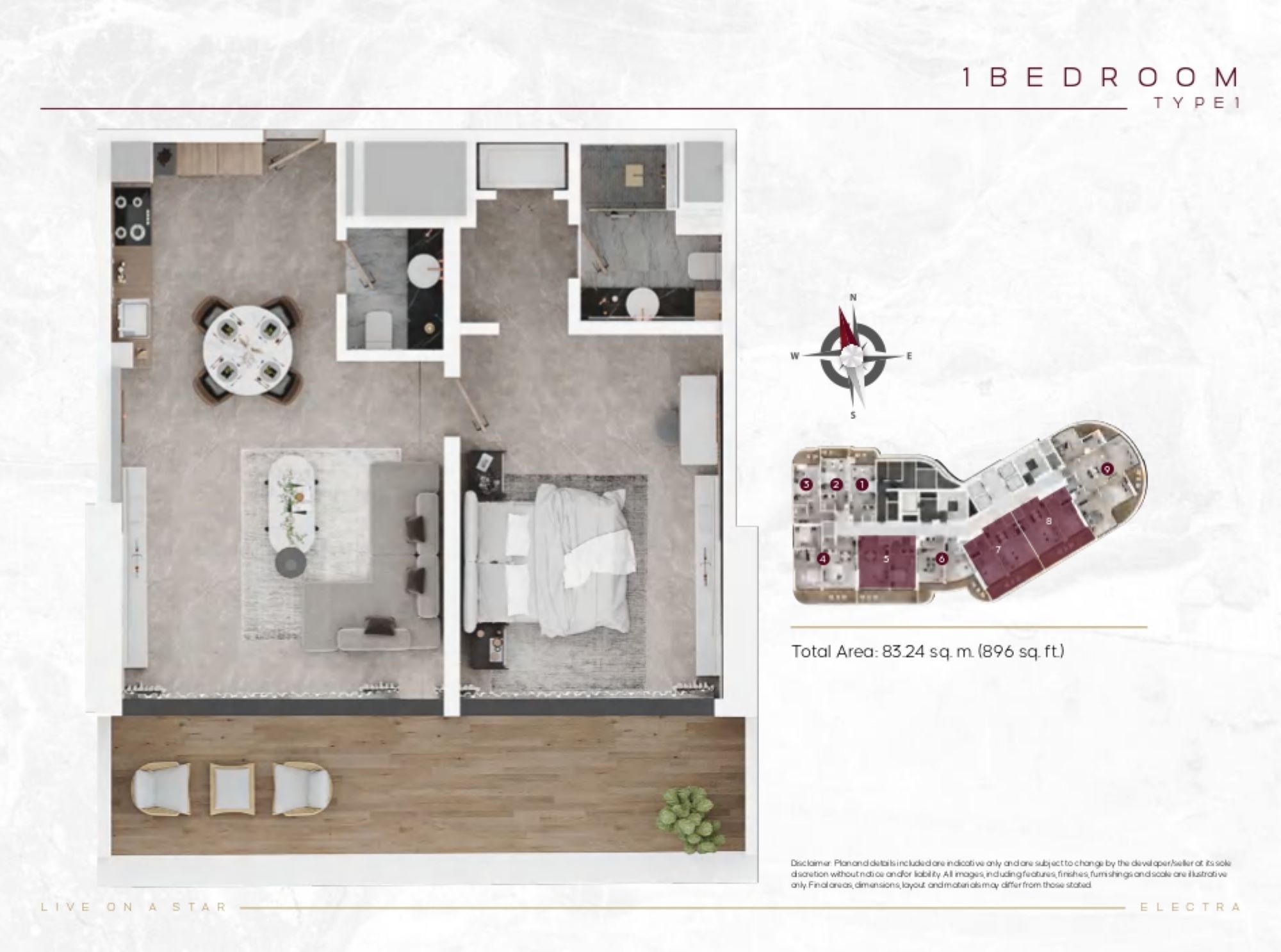 Electra-GOLF COURSE & CRICKET STADIUM - 1 Bedroom Apartment