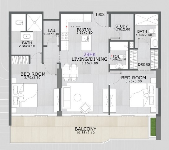 Floarea Skies - 2 Bedroom Apartment + Study Room