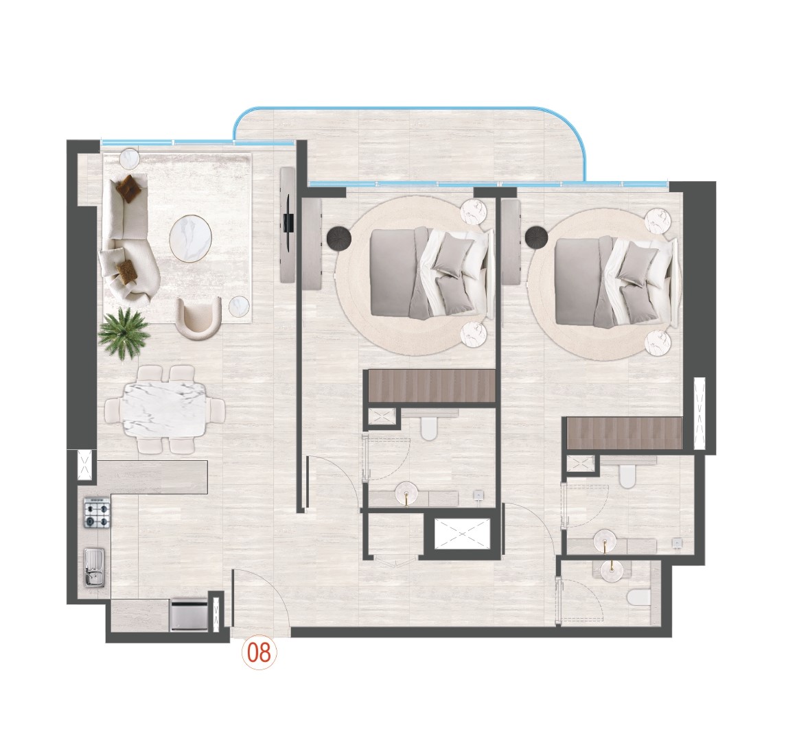 Guzel Towers - 2 Bedroom Apartment