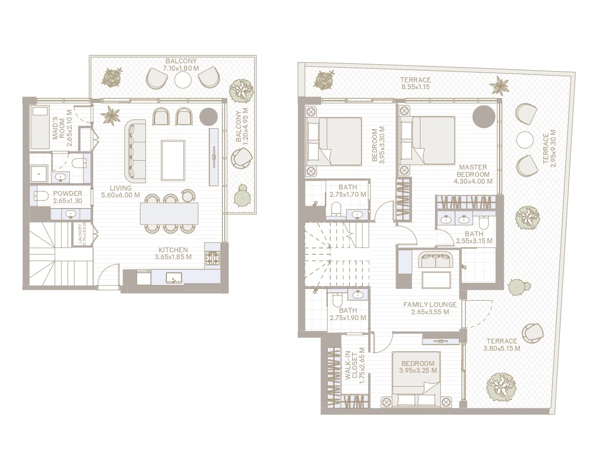 Ivy at Park Five - 3 Bedroom Duplex + Maid Room