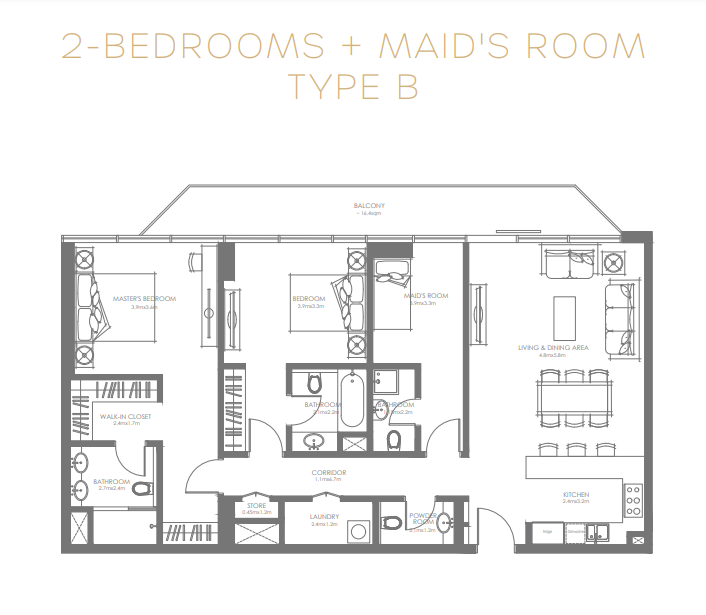 2 Bedroom Apartment with Maid's room | Louvre Abu Dhabi Residences