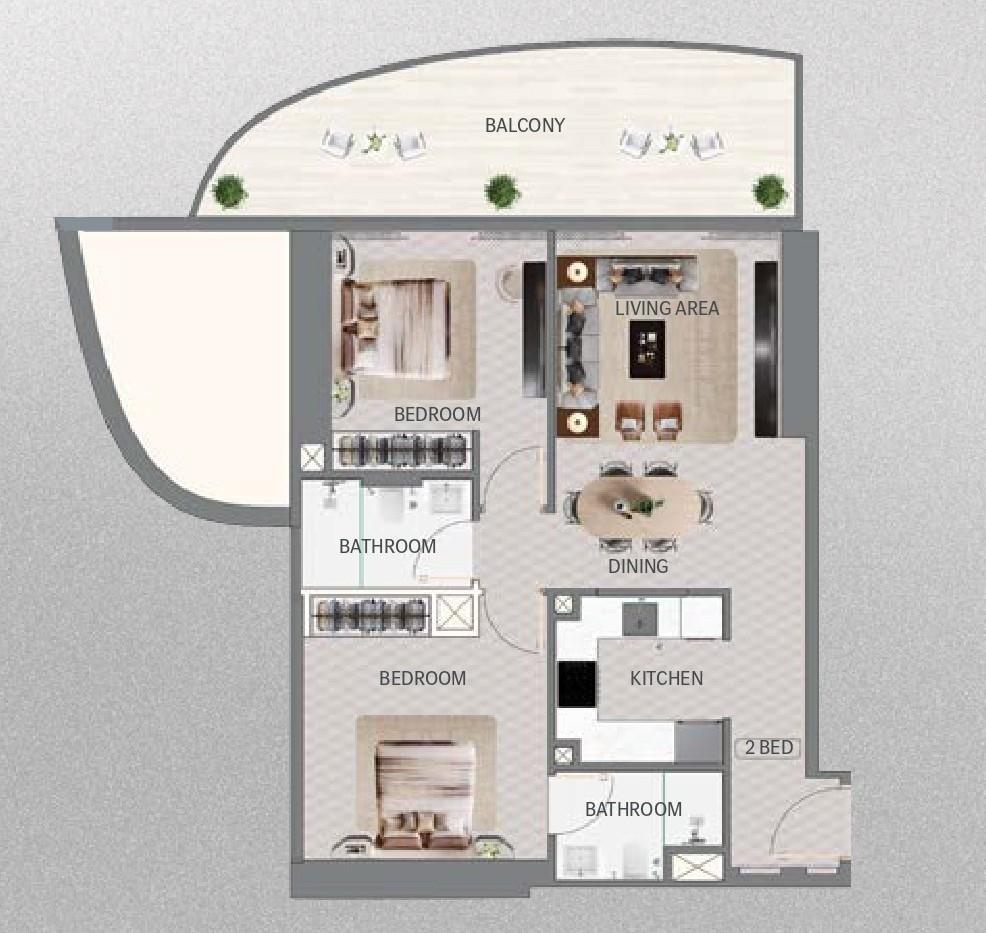 Mercedes-Benz Places Binghatti City Maybach - 2 Bedroom Apartment