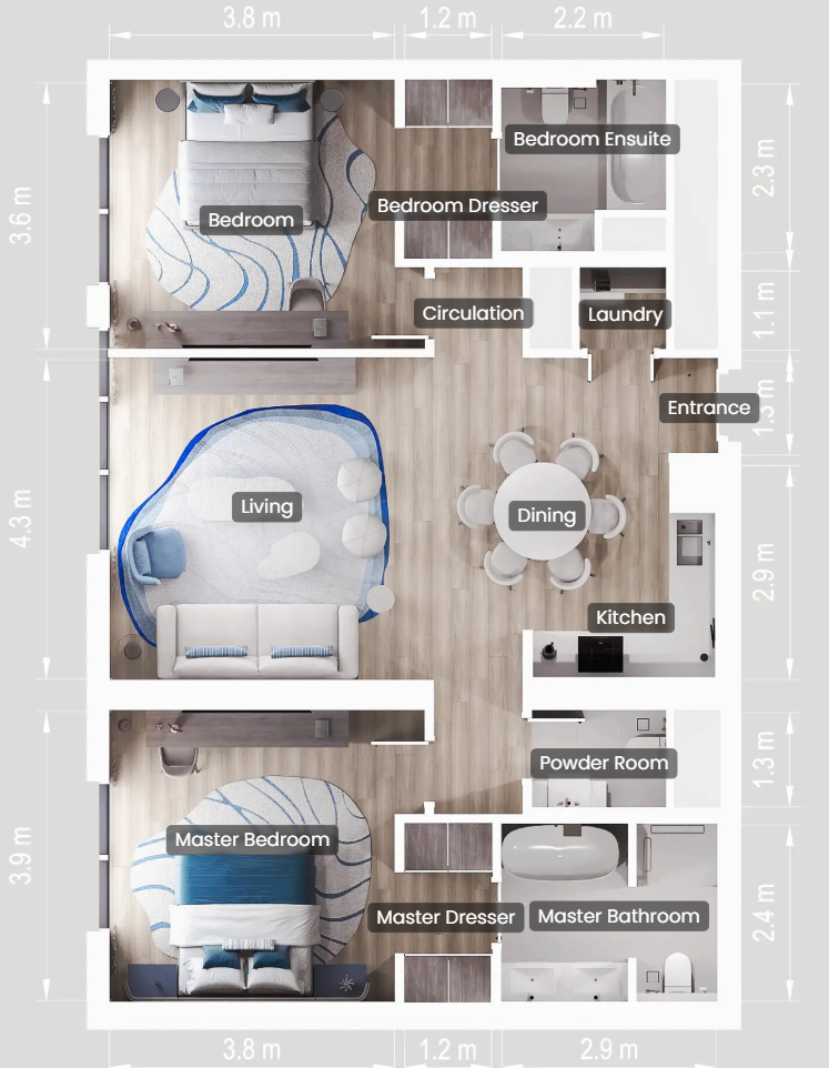 Nikki Beach Residence - 2 Bedroom Apartment