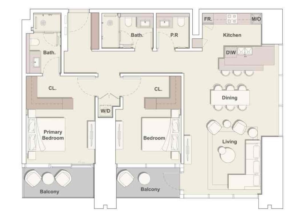 One Riverpoint - 2 Bedroom Apartment