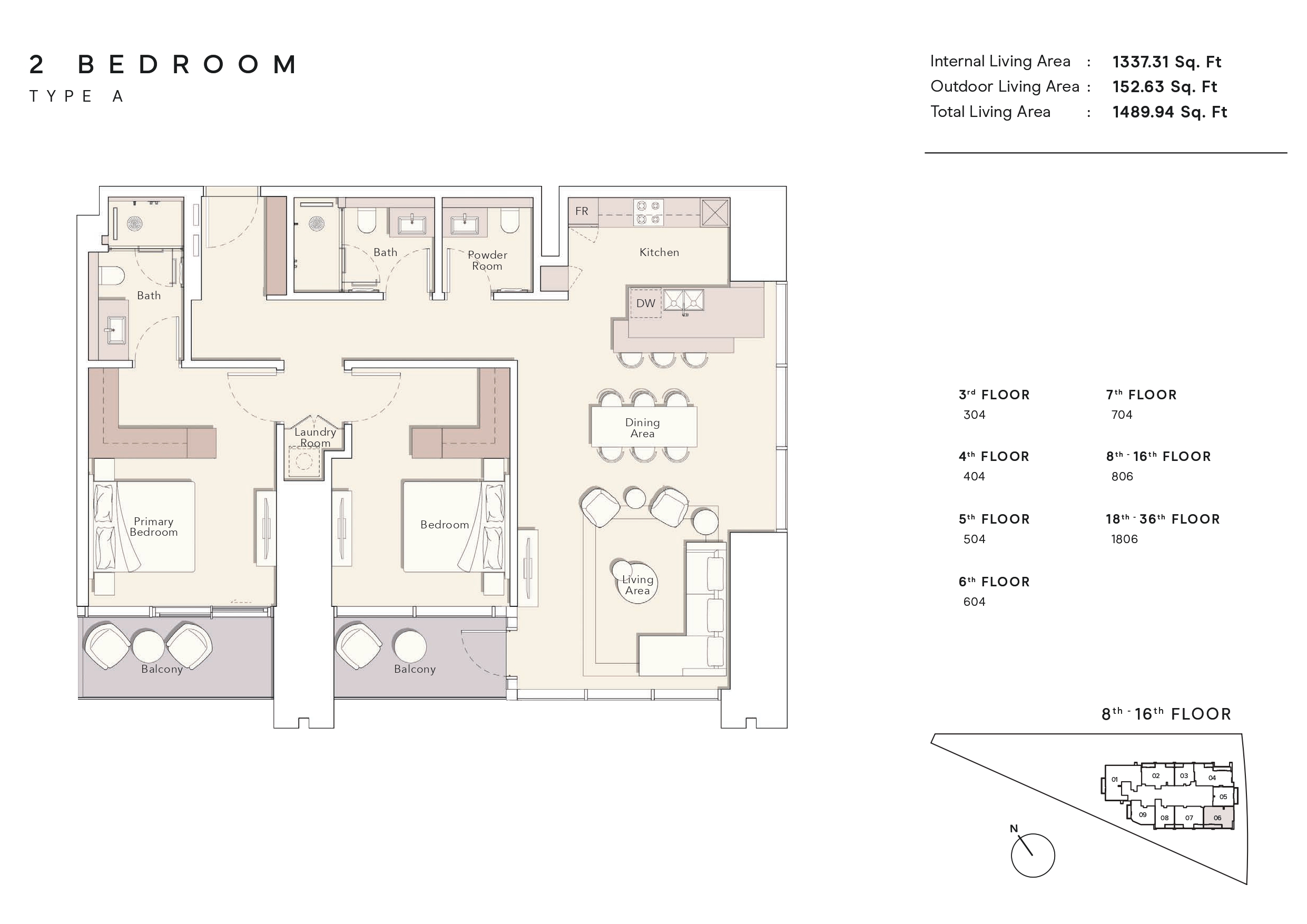 One Riverpoint - 2 Bedroom Apartment