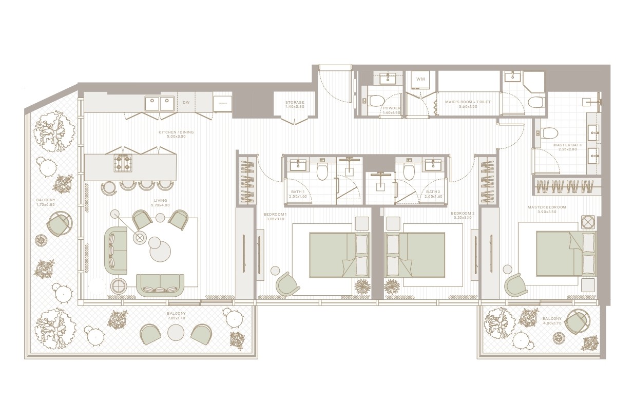 Ember at Park Five - 3 Bedroom Apartment + Maid Room