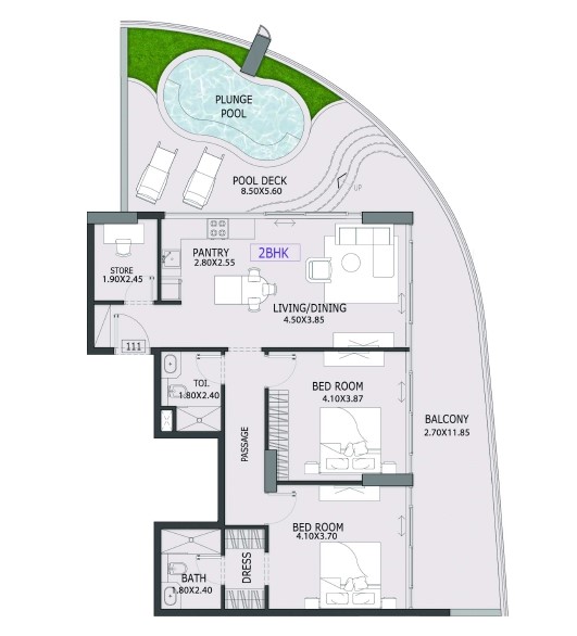 Parkside Boulevard by Tabeer - 2 Bedroom Apartment + Study Room + Pool