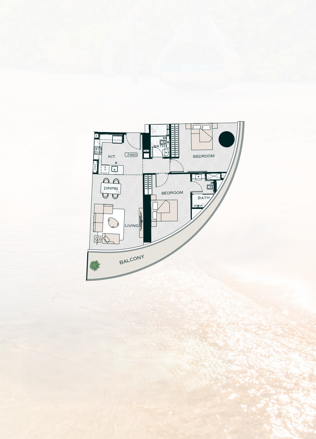 Binghatti Aquarise: 2-Bedroom Apartment in Business Bay