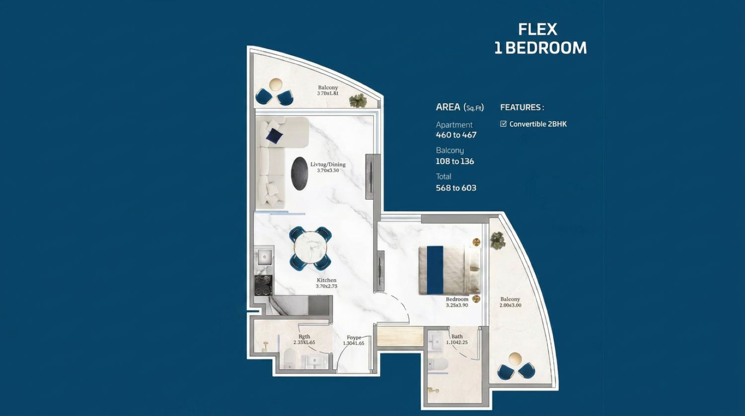 Serenz by Danube: Flex 1 Bedroom Apartment - роскошная меблированная резиденция в JVC