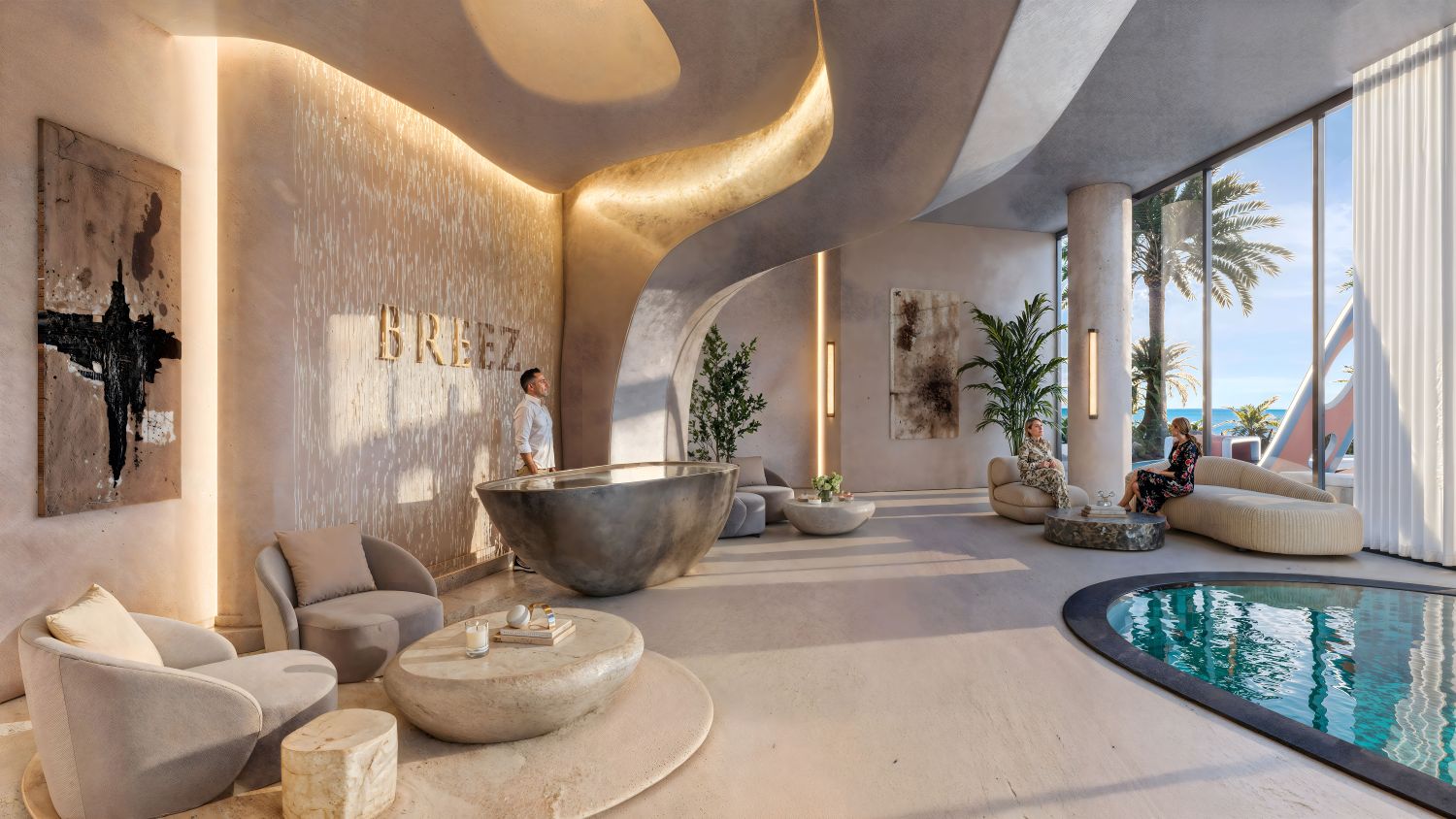 Breez by Danube: 2 Bedroom Apartment + Pool - Luxury Seafront Living