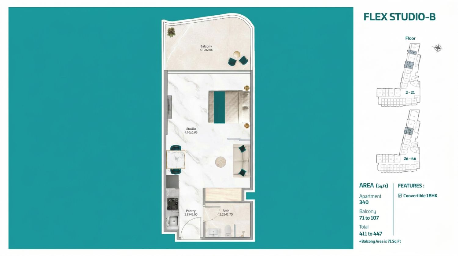 Breez by Danube: Flex Studio - Luxury Seafront Living