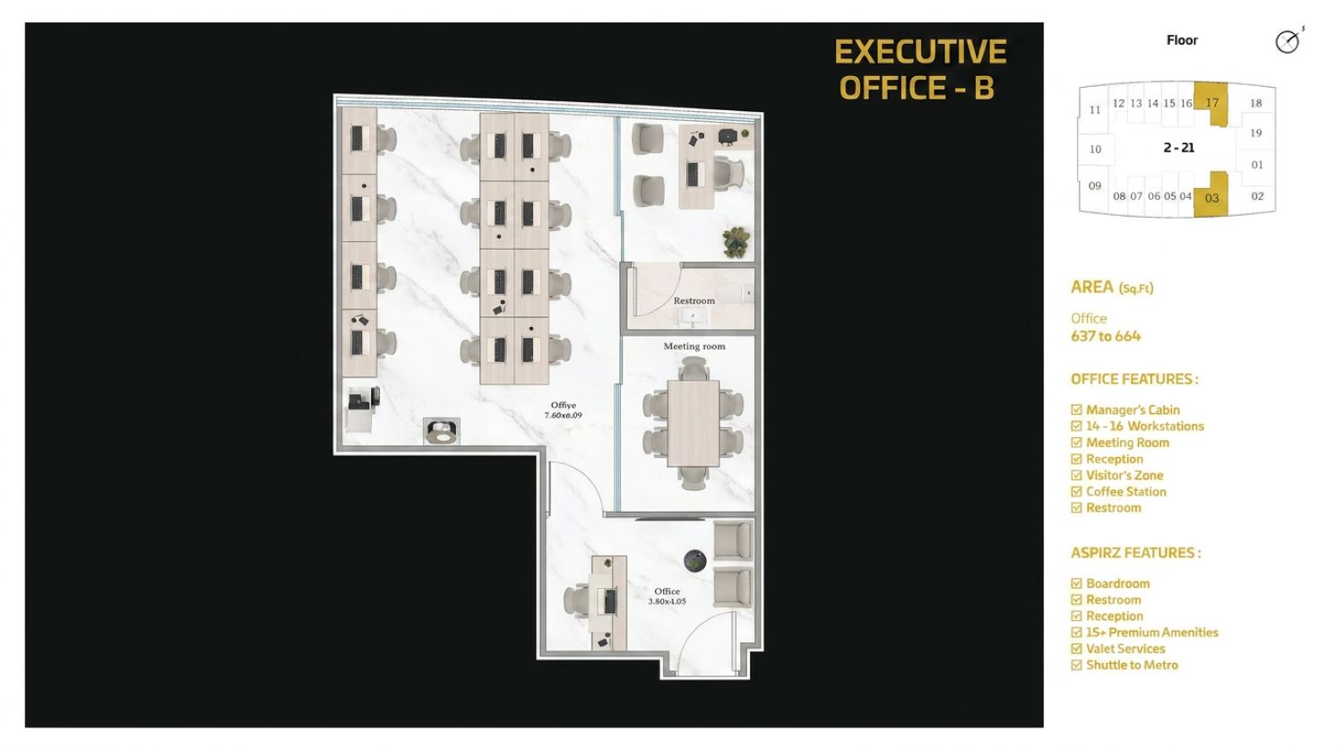 Aspirz by Danube: Office - Dubai Sports City Investment