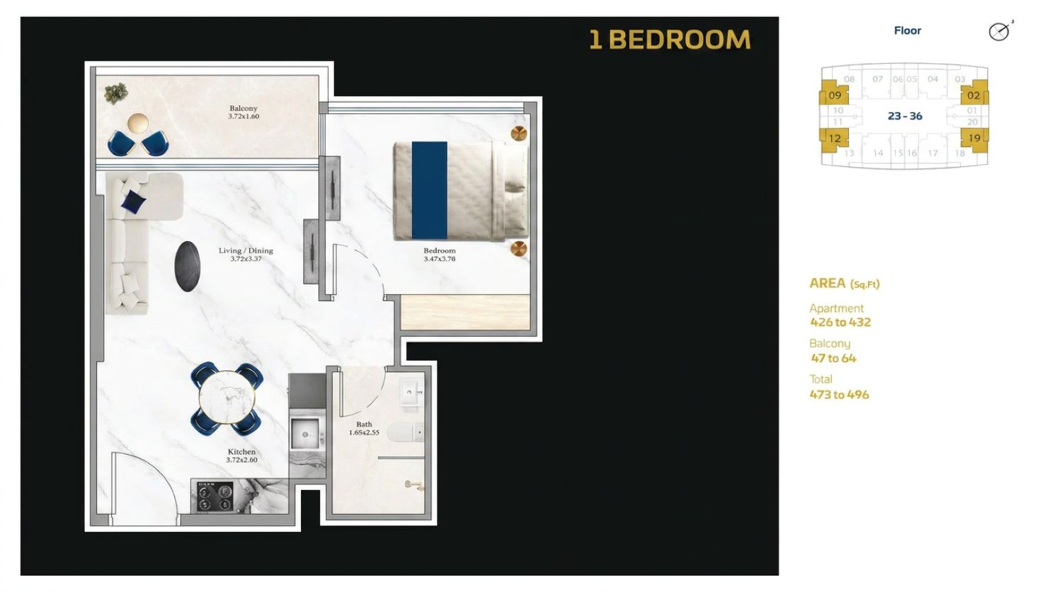 Aspirz by Danube: 1 Bedroom Apartment - Dubai Sports City Investment