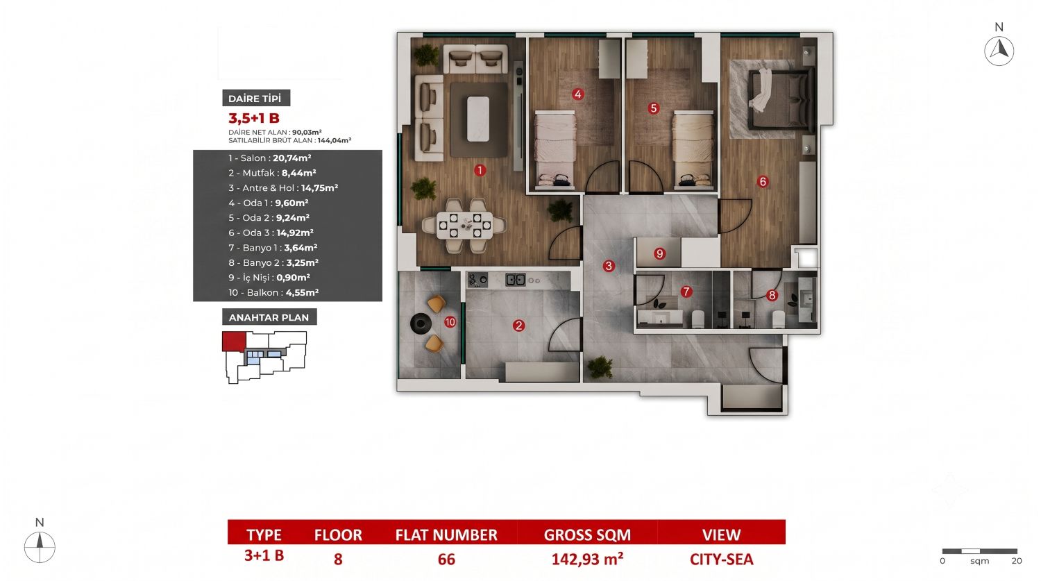 CE LA VI Crowne: Luxury 3.5+1 Apartment - Suitable for Citizenship
