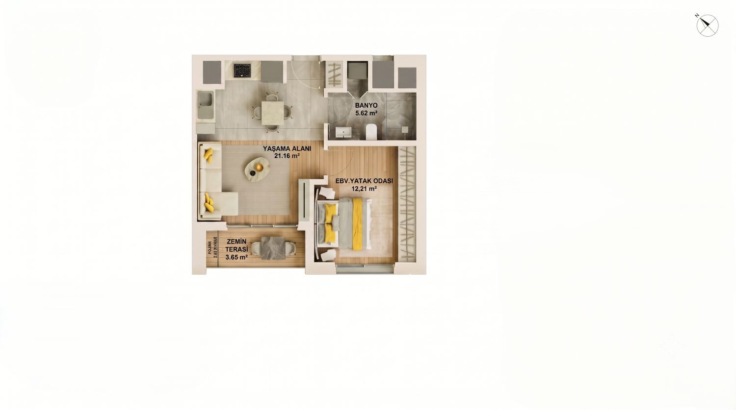 Ataşehir 173: Luxury 1+1 Apartment - Suitable for Citizenship
