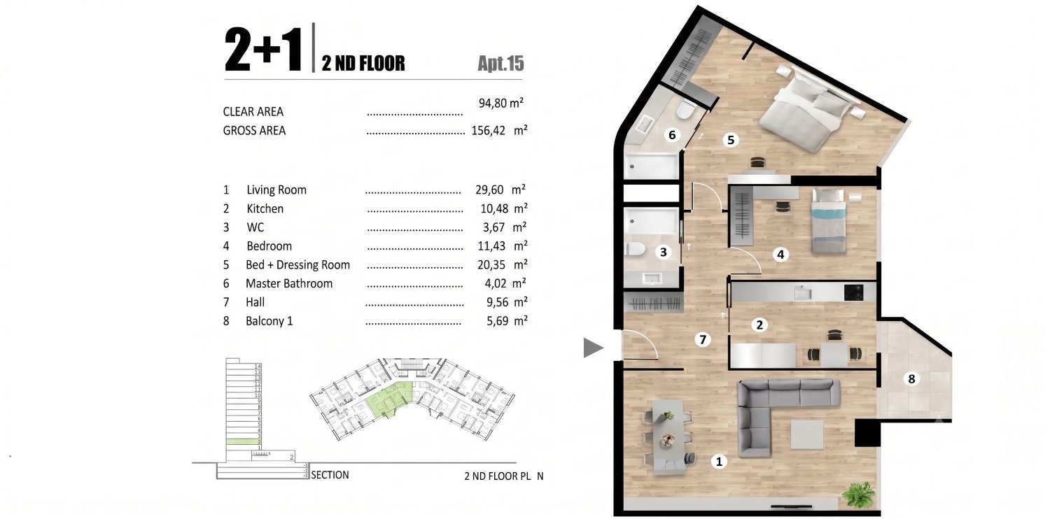 Lania Residence: Luxury 2+1 Apartment - Suitable for Citizenship