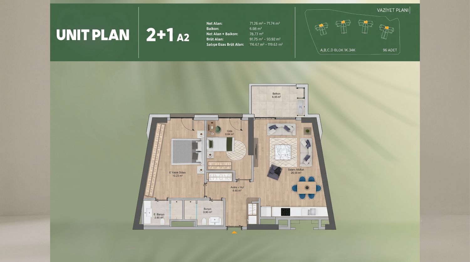 Peron Istanbul: Luxury 2+1 Apartment with City View - Suitable for Citizenship