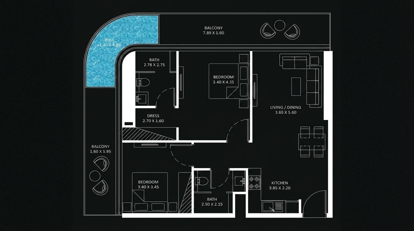 BAYZ101 by Danube - 2 Bedroom Apartment + Pool - 101-Storey Luxury Living