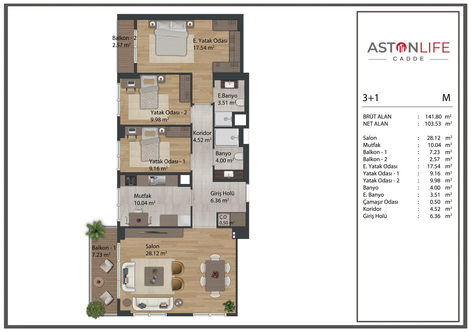 3 Bedroom apartment in Sancaktepe | Aston Life Cadde