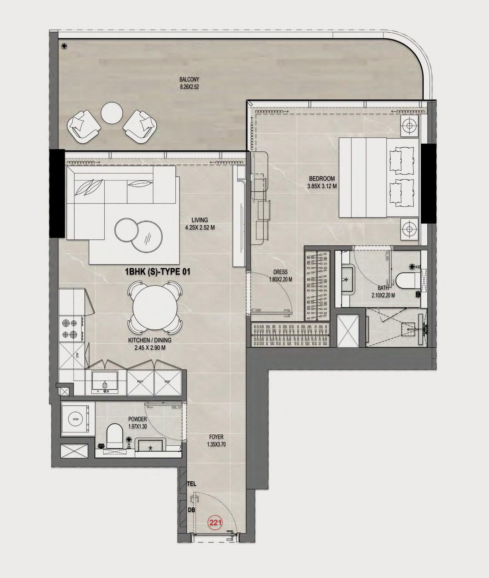 Rabdan Gates - 1 Bedroom Apartment