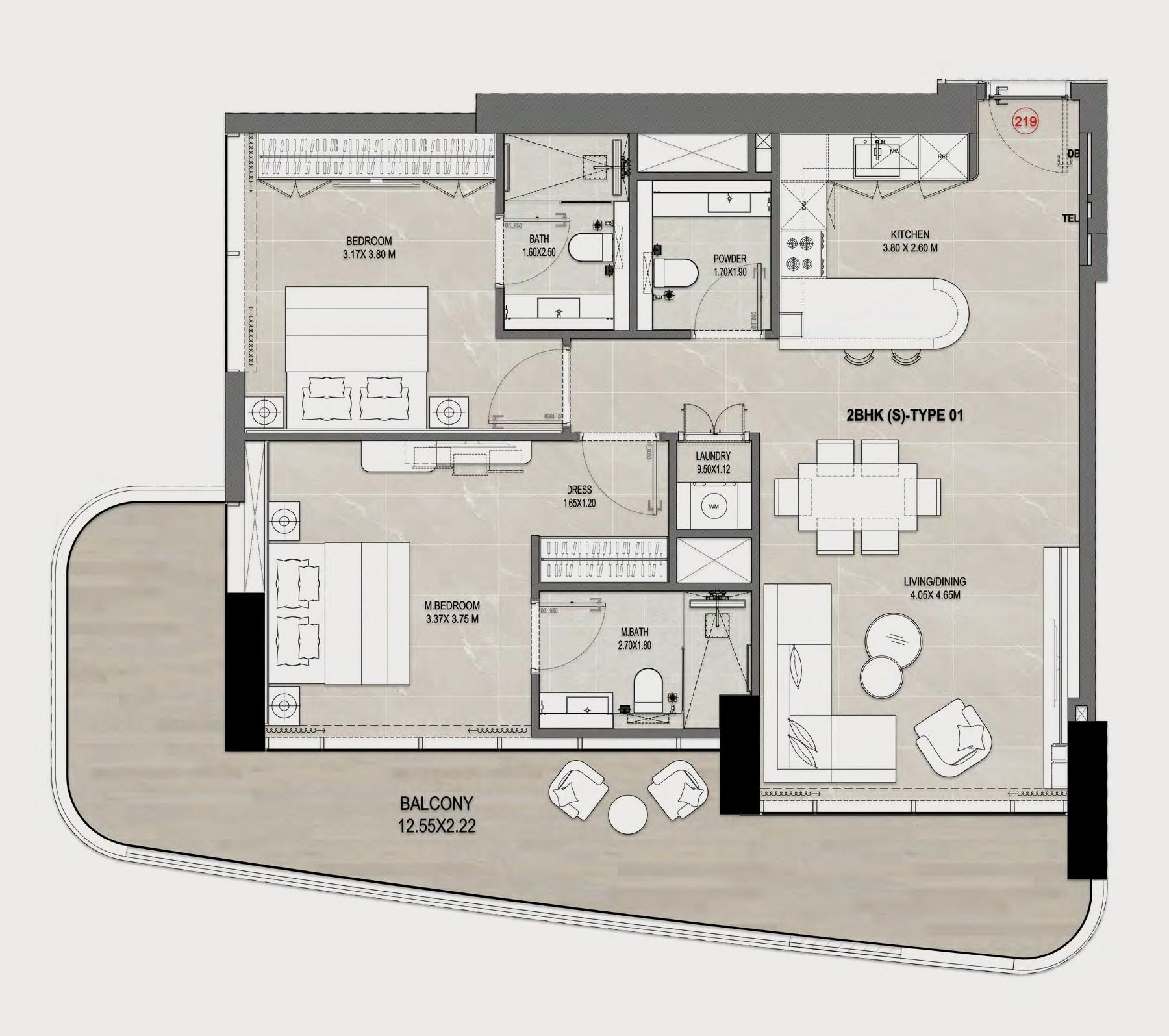 Rabdan Gates - 2 Bedroom Apartment