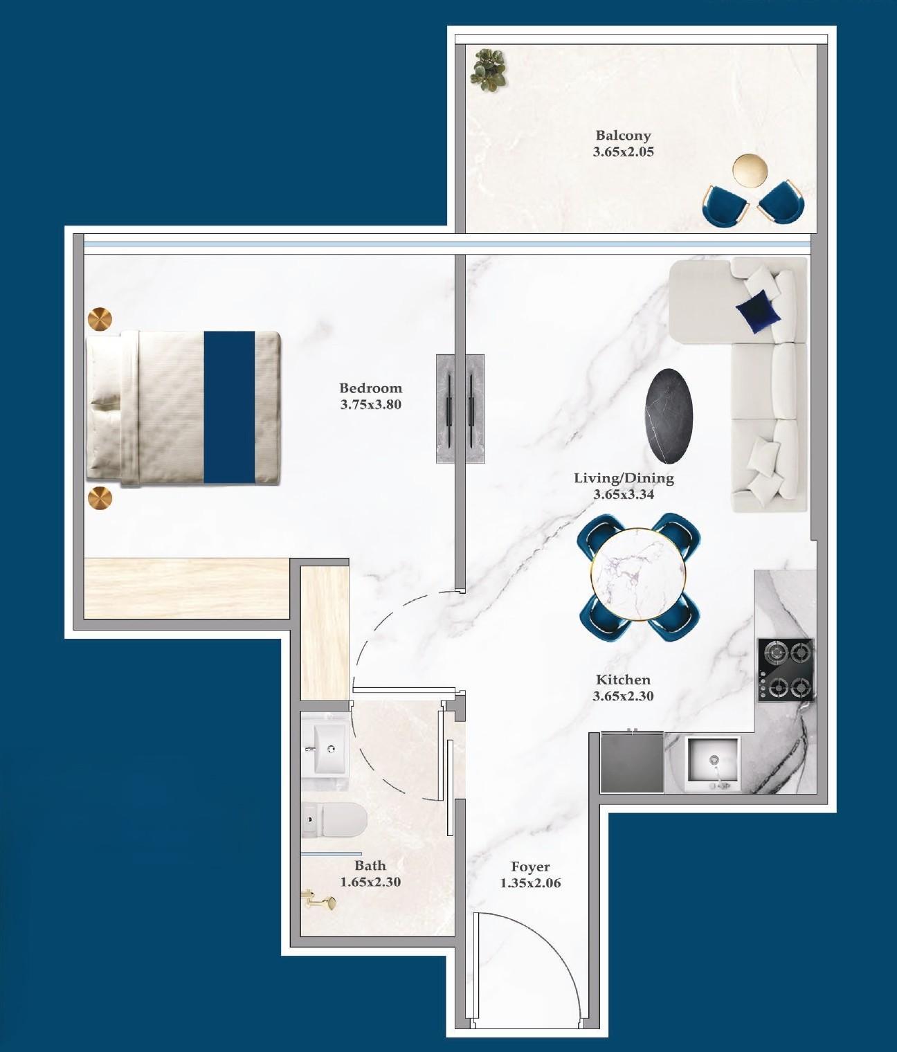 Serenz by Danube - 1 Bedroom Apartment - 50-Storey Fully Furnished Luxury Residence Project in JVC