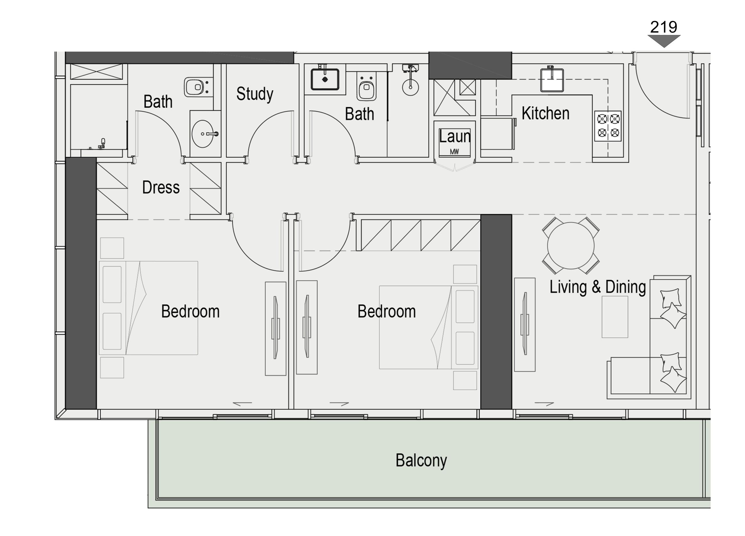 Sierra by Iman - 2 Bedroom Apartment + Study Room - Modern Balinese Style Luxury Residences in Motor City